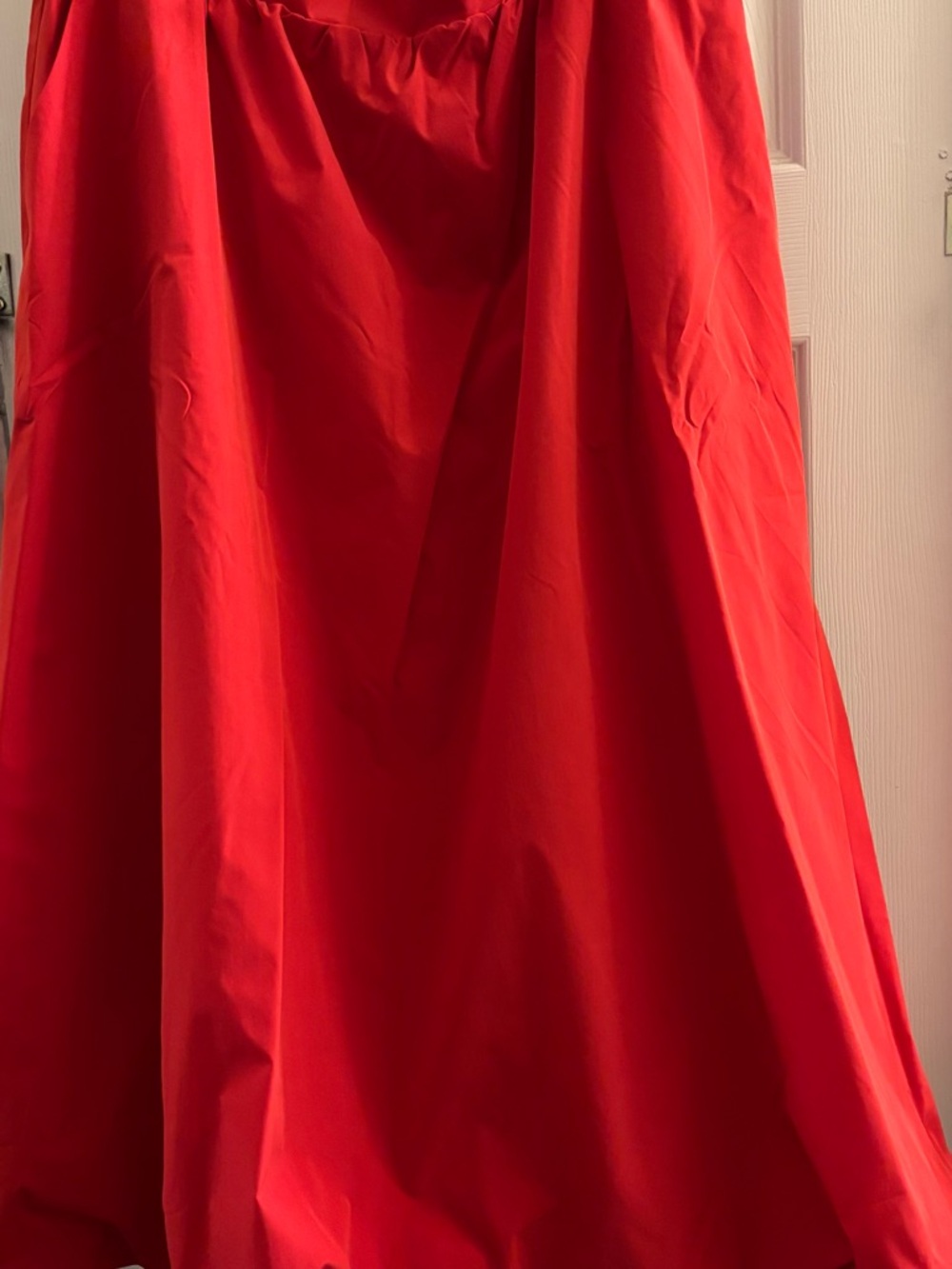 MELLODAY Bright Red A-Line Full Skirt